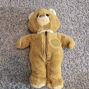VINTAGE TOMY Undercover Bears B.B. Plush Stuffed‎ Animal Peach Tan Pink Bow